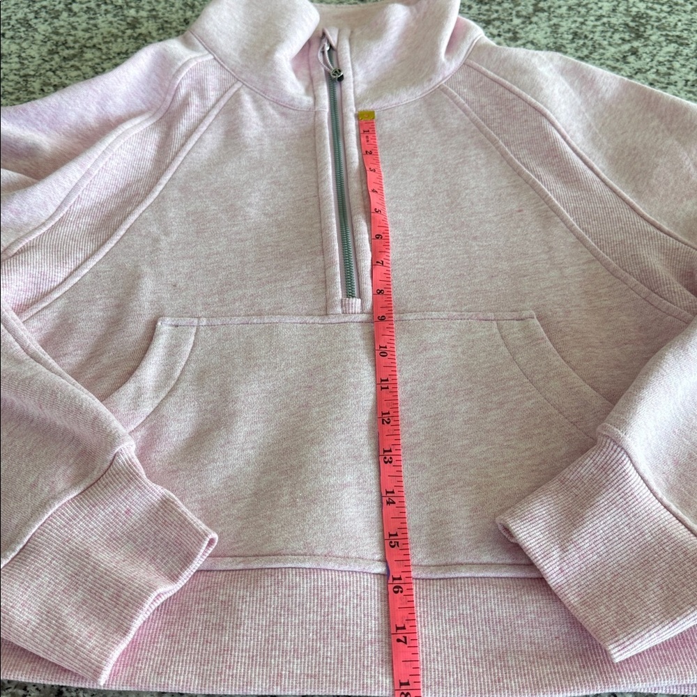 Lululemon Athletica Scuba Oversized Funnel Neck Half-Zip Heathered Pink M/L - Picture 9 of 11